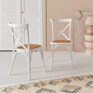 2 Chaises Bistrot Bois Rotin | Roh